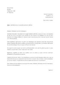 Lettre de motivation de secrétaire médicale dans un laboratoire de biologie médicale expérimentée qui répond à une annonce