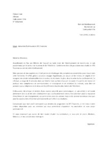 Lettre de motivation Parcoursup pour être admis en BTS Tourisme et travailler hôtellerie