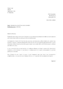 Lettre de résiliation assurance auto MMA du fait de la destruction du véhicule suite un accident