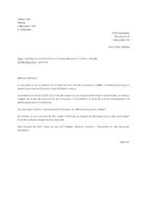 Modèle lettre de résiliation assurance auto MMA en raison de la vente du véhicule