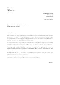 Lettre de contestation de frais de rejet de chèque supérieur au montant réglementaire