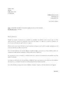 Lettre de contestation frais d’intervention qui ne respectent pas la législation en vigueur