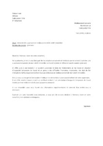 Lettre de demande de suspendre le rembousement prêt à cause maladie accident invalidant