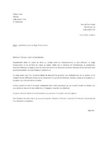 Lettre motivation stage d’observation de 3ème dans cabinet architecte