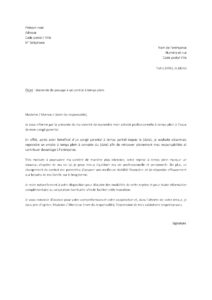 Lettre pour demander à passer à un temps plein suite congé parental