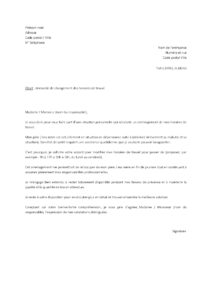 Lettre demande changement des horaires travail s’occuper parent malade situation dépendance