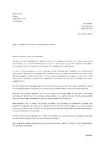 Lettre motivation assistante administrative petite expérience candidatant auprès Vinci Énergie