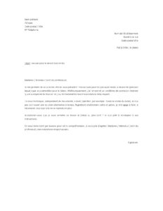Lettre d’excuse pour devoir non rendu lié problème connexion internet