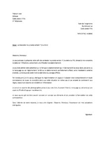 Lettre contestation PV de stationnement marquage sol effacé