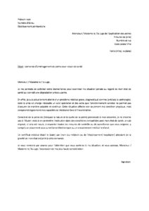 Lettre demande aménagement de peine à cause d'un problème de santé grave