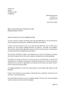 Lettre demande autorisation de découvert bancaire retard versement d’allocations