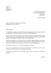 Lettre demande délai paiement taxe foncière raison accident travail ayant entraîné arrêt prolongé