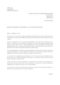 Lettre demande libération conditionnelle pour travailler subvenir besoins famille