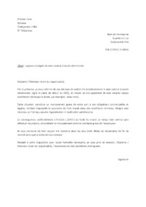 Lettre rupture anticipée CDD sans préavis motif non-paiement du salaire