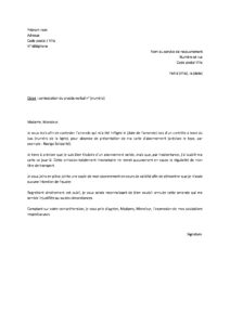Lettre contestation amende dans bus RATP justifié oubli carte d'abonnement