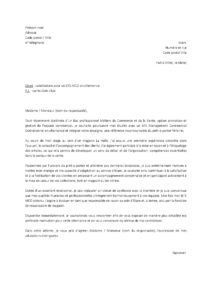 Lettre motivation pour BTS MCO alternance chez Etam