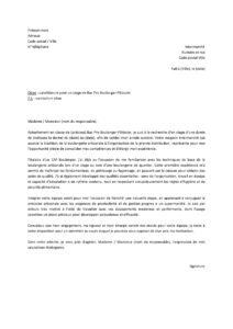 Lettre motivation pour stage Bac Pro Boulanger-Pâtissier Intermarché