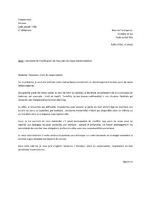 Lettre demande changement jours repos travail pour problème garde enfants