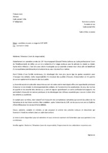 Lettre motivation pour faire stage CAP AEPE sein crèche municipale