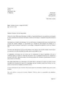 Lettre motivation pour stage BTS MCO chez Marionnaud