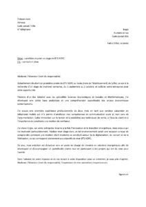 Lettre motivation pour stage BTS NDRC chez Engie