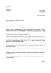 Lettre motivation pour stage Bac Pro AGorA dans mairie