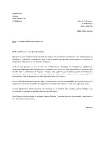 Lettre demande bilan compétence afin valoriser expérience acquise
