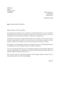 Lettre demande bilan compétences mobilité interne vers autre poste