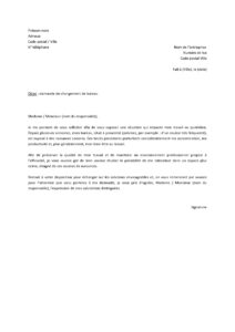 Lettre demande changement bureau pour s’éloigner nuisances sonores