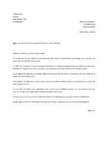 Lettre demande pause supplémentaire travail raison grossesse