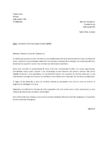 Lettre demande chaise ergonomique réglable hauteur profondeur pour soulager lombalgie