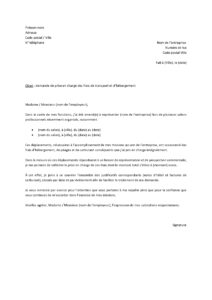 Lettre demande de prise en charge frais de transport raison participation salons professionnels
