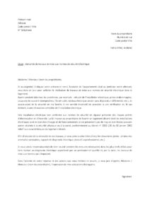 Lettre demande de travaux de mise aux normes de sécurité installations électriques logement