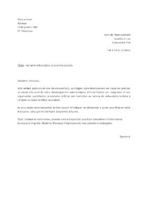 Lettre demande d’inscription à la cantine après changement d’école