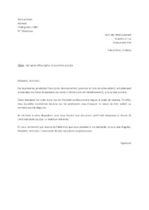 Lettre demande d'inscription à la cantine cours d'année suite reprise d'emploi mère