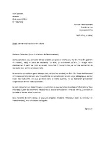 Lettre demande d’inscription à la garderie pour bébé 8 mois