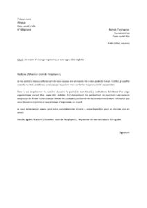 Lettre demande siège ergonomique avec appui-tête réglable cause problèmes cervicales