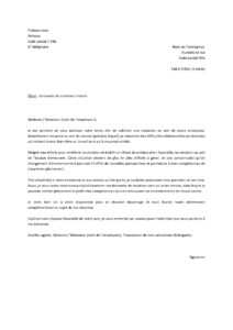 Lettre demande mutation professionnelle raison difficultés relationnelles persistantes service