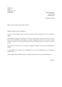 Lettre demande pour quitter travail plus tôt dans but retirer colis Poste