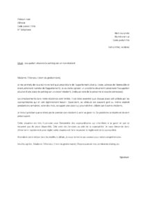 Lettre plainte pour occupation abusive parking par ancien résident