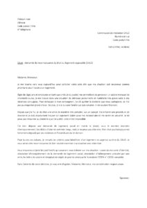 Lettre demande titre DALO pour femme victime violences conjugales commission médiation