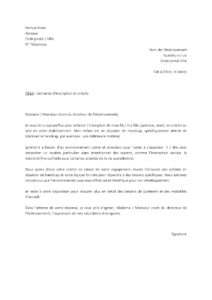 Lettre pour inscrire enfant crèche situation handicap