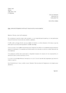 Lettre demande d'allègement tâches afin de prioriser missions plus urgentes