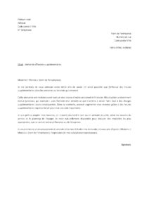 Lettre demande d’heures supplémentaires pour augmenter revenus