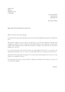 Lettre demande travail week-end pour aligner planning avec conjointe