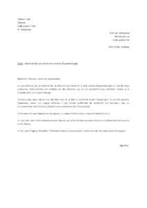 Lettre démission contrat d’apprentissage conditions travail difficiles