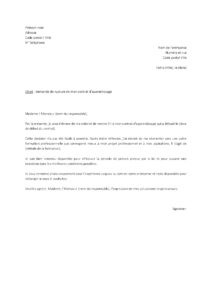 Lettre démission contrat d’apprentissage pour changer formation professionnelle