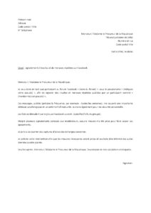 Lettre de plainte pour insultes menaces forum Facebook
