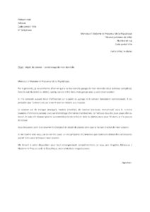 Lettre plainte pour cambriolage garage vol scooter sans effraction visible