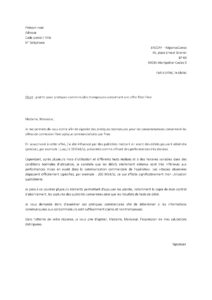 Lettre plainte pour publicité mensongère Free connexion fibre optique réalité bas débit